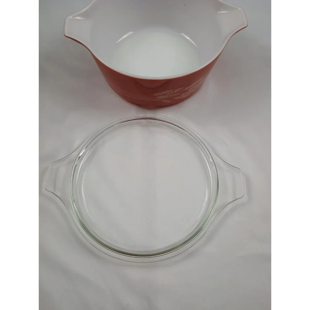 VTG Pyrex Autumn Harvest Casserole Dishes 2pc Set W Lids 475-B 2.5L 474-B 1.5L